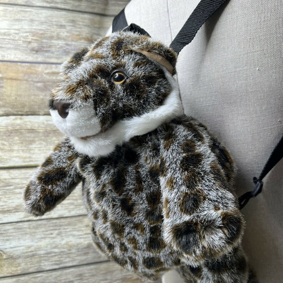 Mango Teddy Bear Co Snow Leopard Plush Cat Backpack 16" RARE - Picture 10 of 12